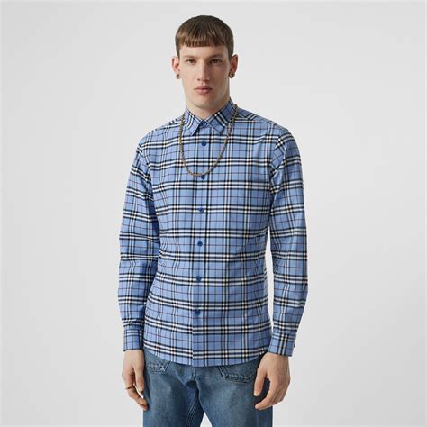 Camicia oversize in popeline stretch Check BURBERRY – 